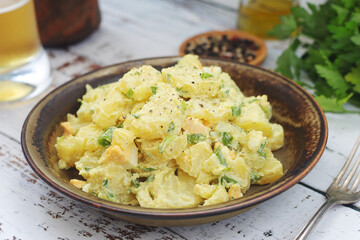 Traditional German dish potato salad	