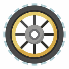 Obraz premium Tractor Wheel Silhouette Vector