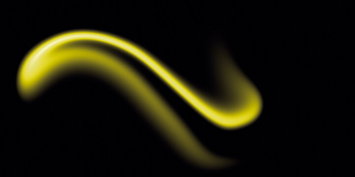 Abstrakcyjne czarne tło, ż&oacute;łty laser, efekt ruchu, neonowe światło, ilustracja do projektu, oryginalny wz&oacute;r z miejscem na tekst	