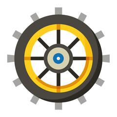 Obraz premium Tractor Wheel Silhouette Vector