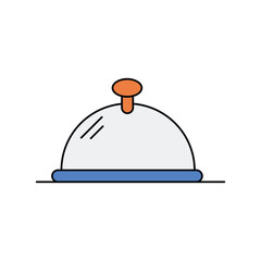 dish color line icon with white background vector stock illustration