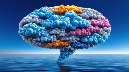 Naklejka premium Abstract Cloudscape Over Water Colorful Conceptual Art