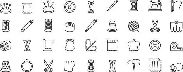 Sewing tools and supplies collection needle thread