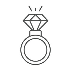 Diamond Ring  thinline icon , vector, pixel perfect, illustrator file 
