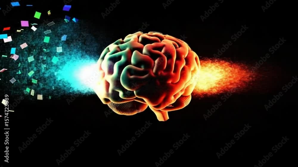 Aufkleber brain power and creativity: visualizing intelligence and innovative thinking process