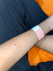 blood pressures bloody syringe scar