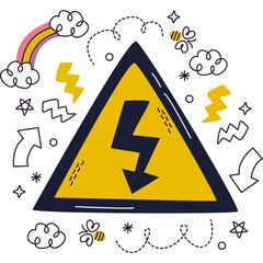 vector illustration of a warning sign