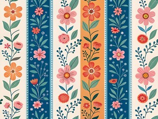 Playful and vibrant floral pattern