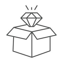 Jewelry Box thinline icon , vector, pixel perfect, illustrator file 
