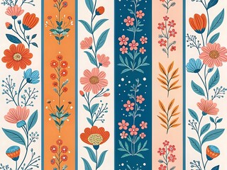 Playful and vibrant floral pattern