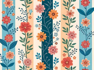 Playful and vibrant floral pattern