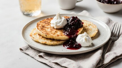 Syrniki Cheese Pancakes with Jam