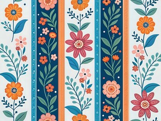 Playful and vibrant floral pattern