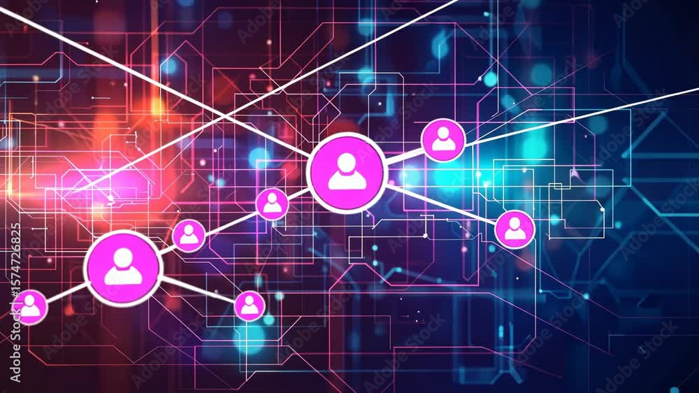 Poster flying to abstract data and connections in cyber space