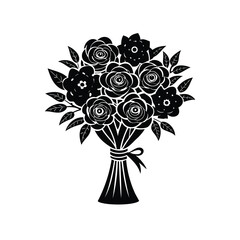 Elegant Floral Bouquet in Black and White A Symbolic Representation of Beauty