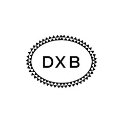 DXB  logo design on white background.