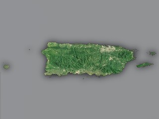 Very detailed map of Puerto Rico with clear state borders. Contains modified Copernicus Sentinel data 2025.