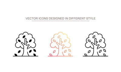 Tree icon design with white background stock illustration