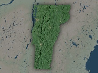 Very detailed map of Vermont with clear state borders and visible cities. Contains modified Copernicus Sentinel data 2025.