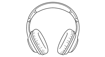 Icon of modern headphones in minimalist design  