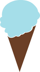 Ice cream clip art design on plain white transparent isolated background for sign, decal, card, shirt, hoodie, sweatshirt, apparel, tag, mug, icon, poster or badge