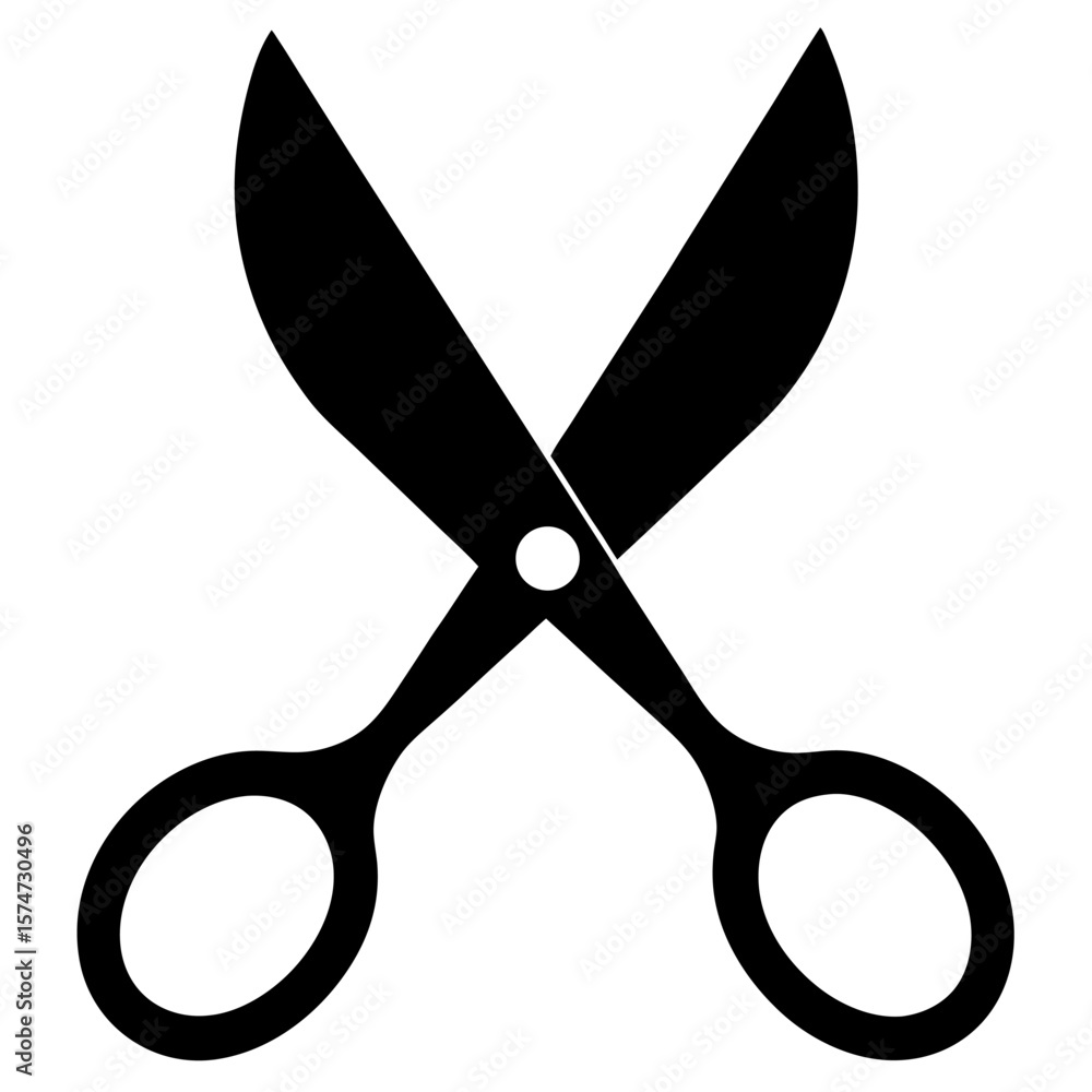 Poster classic black silhouette of a pair of scissors a simple and versatile design element