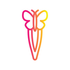 Butterfly Pin Color gradient illustration vector icon which can easily modify or edit 
