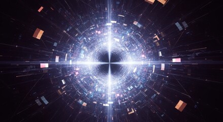 Obraz premium Journey into a Cosmic Nebula Portal Through Abstract Digital Art