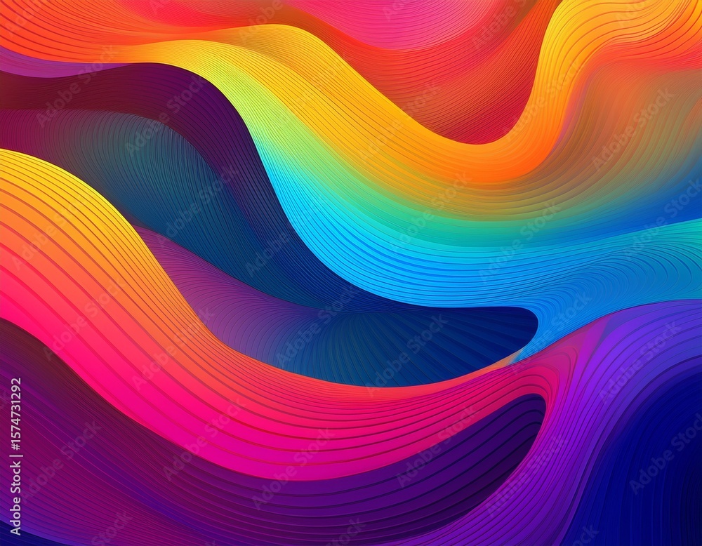 Aufkleber backgrounds with abstract gradient lines color patterns with 3d wave shapes curve rainbow ribbons poster design with dynamic graphic