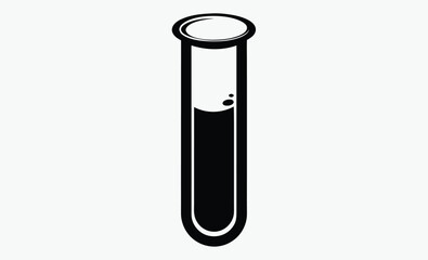 test tube silhouette, test tube line art silhouette vector illustration 