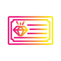 Diamond Certificate Color gradient illustration vector icon which can easily modify or edit 
