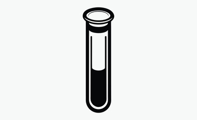 test tube silhouette, test tube line art silhouette vector illustration 