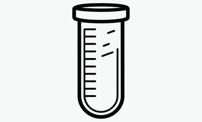 test tube silhouette, test tube line art silhouette vector illustration 