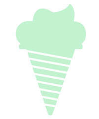 Ice cream clip art design on plain white transparent isolated background for sign, decal, card, shirt, hoodie, sweatshirt, apparel, tag, mug, icon, poster or badge