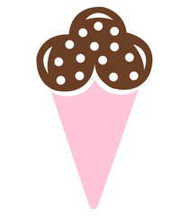 Ice cream clip art design on plain white transparent isolated background for sign, decal, card, shirt, hoodie, sweatshirt, apparel, tag, mug, icon, poster or badge