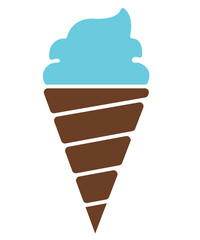 Ice cream clip art design on plain white transparent isolated background for sign, decal, card, shirt, hoodie, sweatshirt, apparel, tag, mug, icon, poster or badge