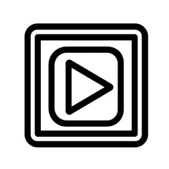 Minimalistic black-and-white play button icon in simple style  