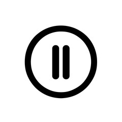Minimalistic black and white pause button icon in vector style  