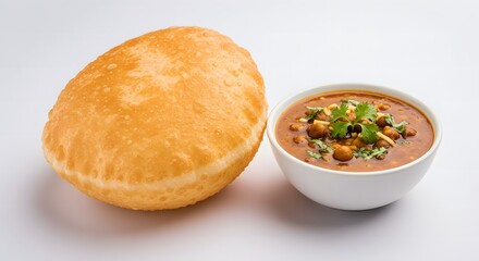 Delicious chole bhature food indian cuisine spicy dish traditional meal culinary delight gourmet plate 100