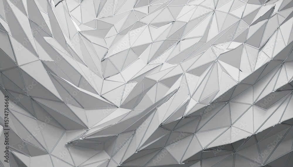Poster white triangular abstract background grunge surface 3d rendering