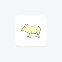 Bush Pig, vector, pixel perfect, illustrator file