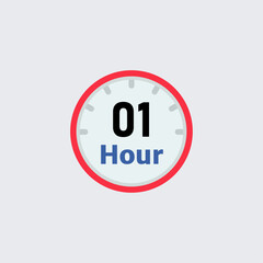 Hour count icon logo flat vector design
