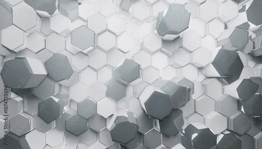 Poster abstract hexagonal background grunge polygonal hex geometry white surface futuristic technology text