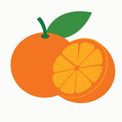 orange with leaves