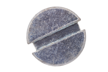 Old Slotted Metal Screw Head Isolated