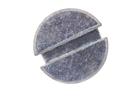 Old Slotted Metal Screw Head Isolated