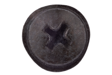 Close Up Of A Black Metal Screw Head