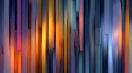 Abstract Vector Vertical Lines with Fluid Gradient Stripes Seamless Pattern 3D Render