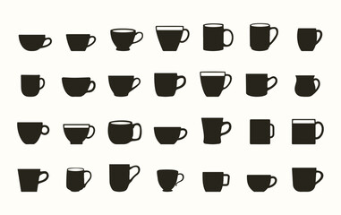 Coffee cup, tea cup vector icon, Coffee and tea cup vector icon set, coffee mug vector, tea mug vector, coffee cup vector icon, tea cup vector icon