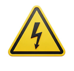 High voltage danger sign electrical hazard warning symbol safety precaution electricity risk caution 3d render